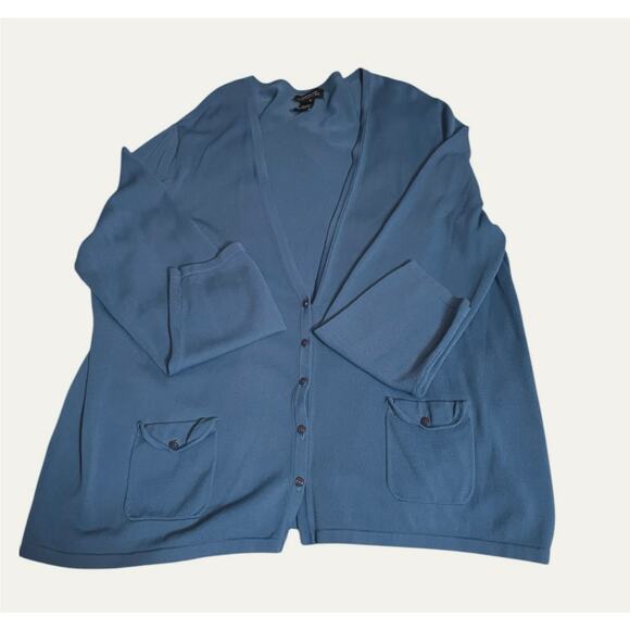 Womans Jones New York Signature 3xRayon Nylon Cardigan V Neck Button Up Pockets - Picture 10 of 11